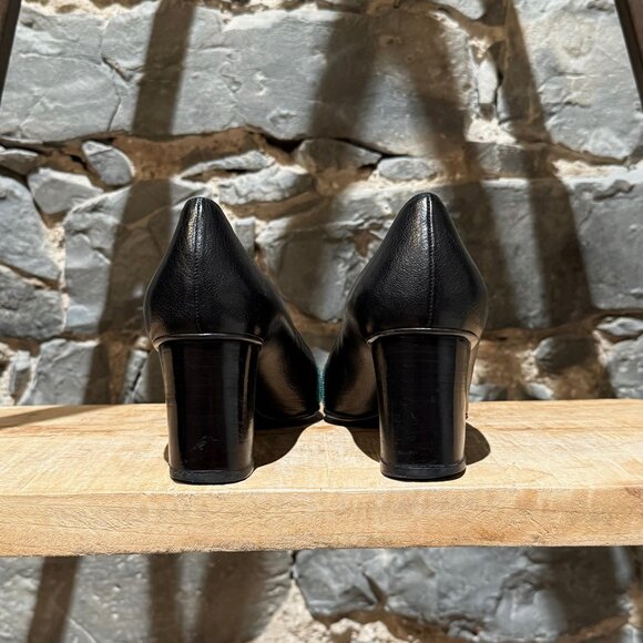 Gucci Black Leather Web Stripe Interlocking GG Pumps - Picture 5 of 13